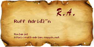 Ruff Adrián névjegykártya